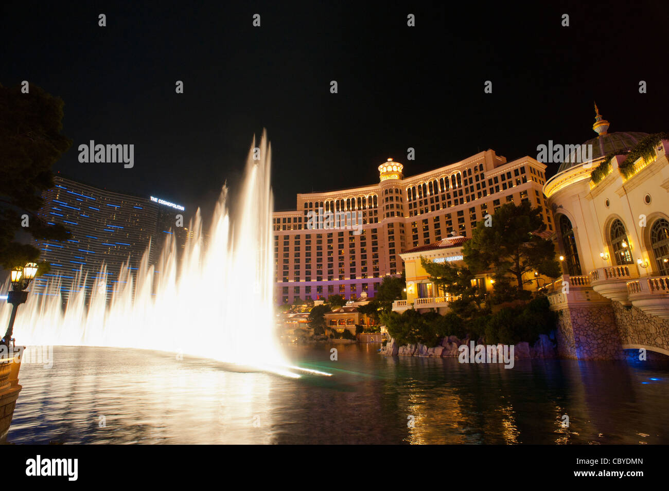 The fountains of Bellagio Hotel Las Vegas Stock Photo