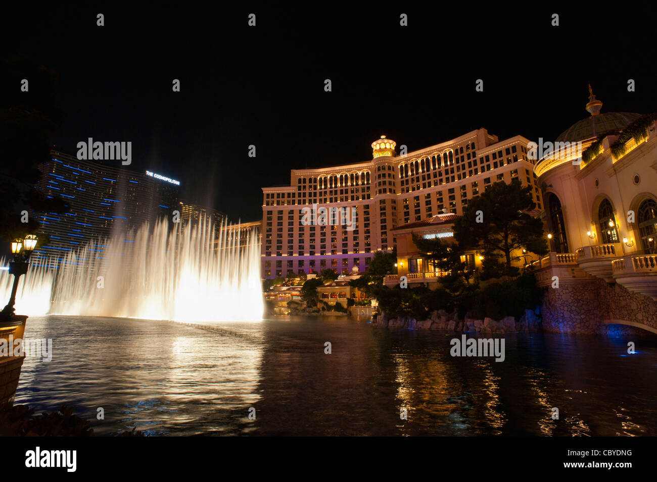 The fountains of Bellagio Hotel Las Vegas Stock Photo
