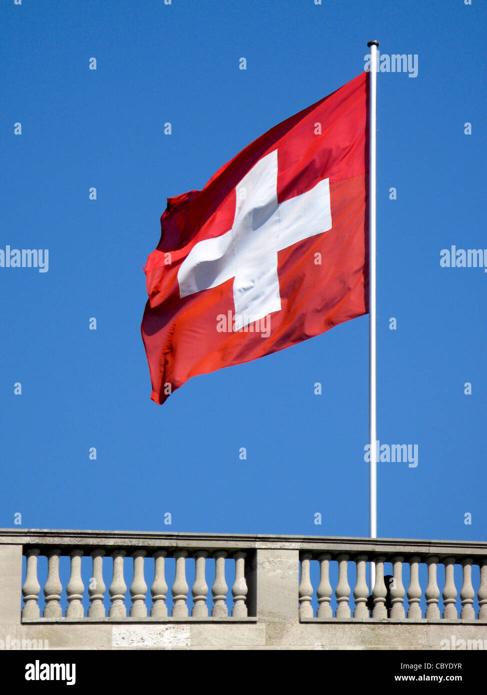 National flag of Switzerland. Stock Photo