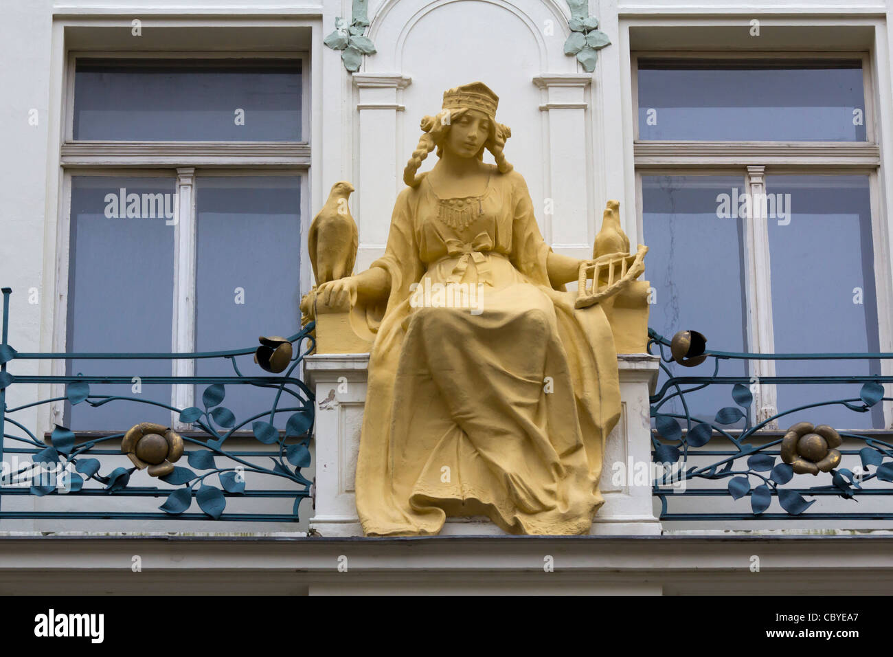 Sculpture of Princess Libuse, Karlova, Prague Stock Photo ...