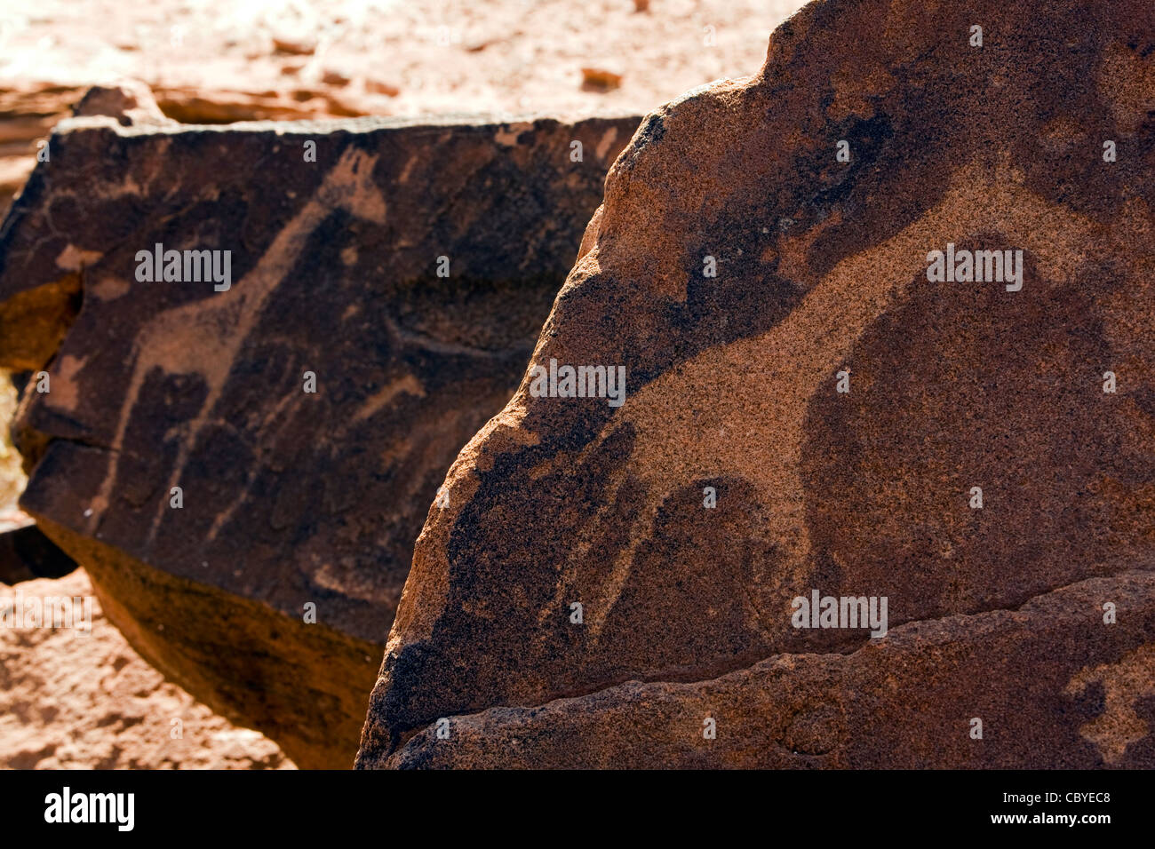 Twyfelfontein Ancient Rock Engravings Site - Damaraland - Kunene Region, Namibia, Africa Stock Photo