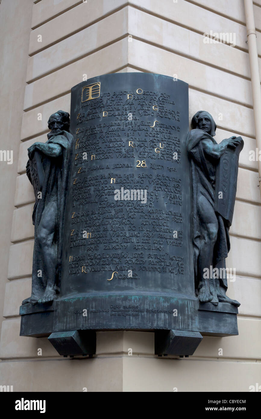 The Degradation of the People and The Resurrection of the People by Ladislav Šaloun, Municipal House, Prague, Czech Republic Stock Photo