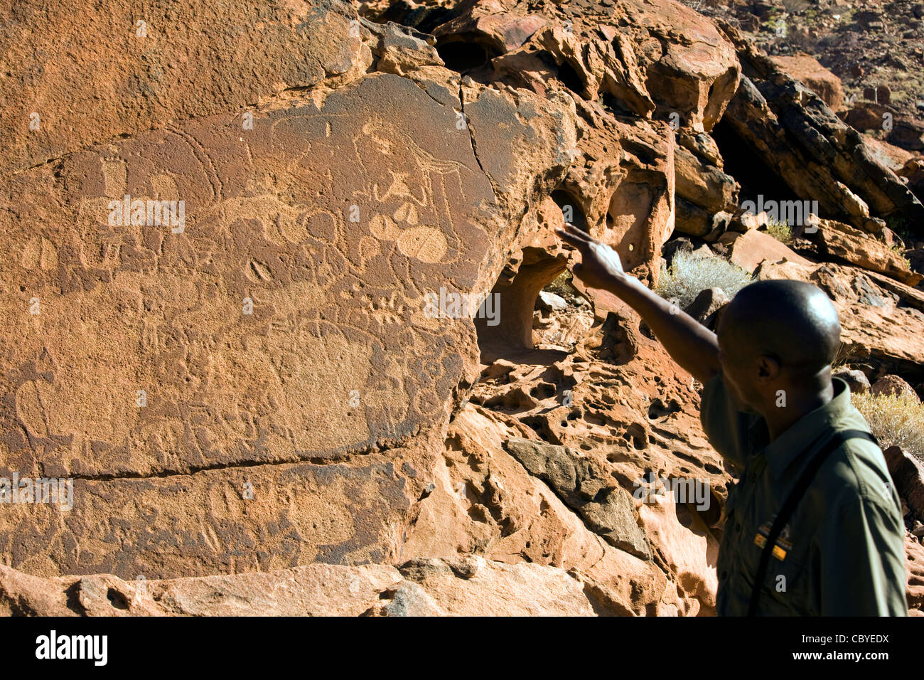 Twyfelfontein Ancient Rock Engravings Site - Damaraland - Kunene Region, Namibia, Africa Stock Photo