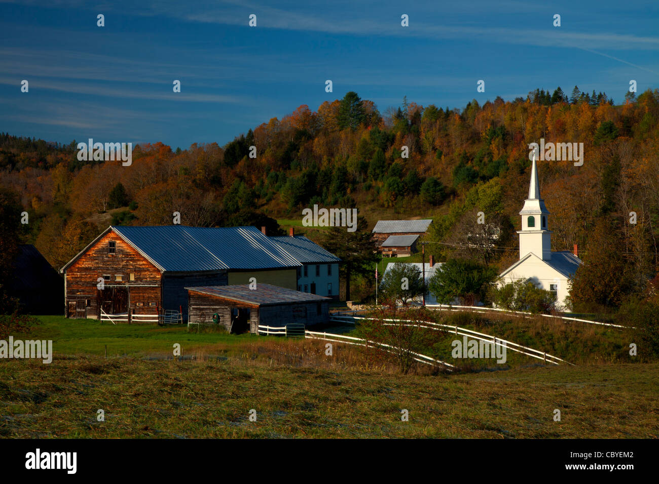 East Corinth, Vermont in Autumn. Stock Photo