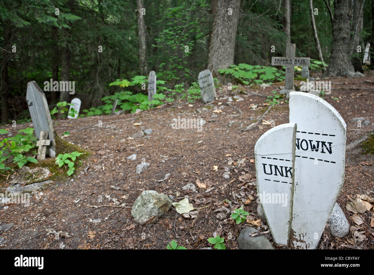 Gold rush cemetery. Skagway. Alaska. USA Stock Photo Alamy