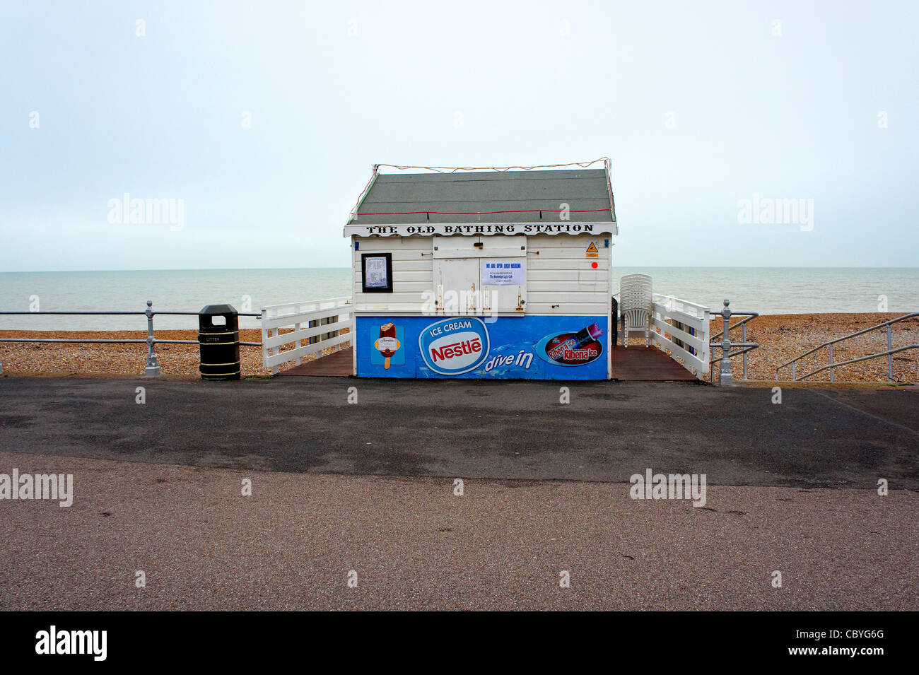 Bexhill seafront kiosk Stock Photo
