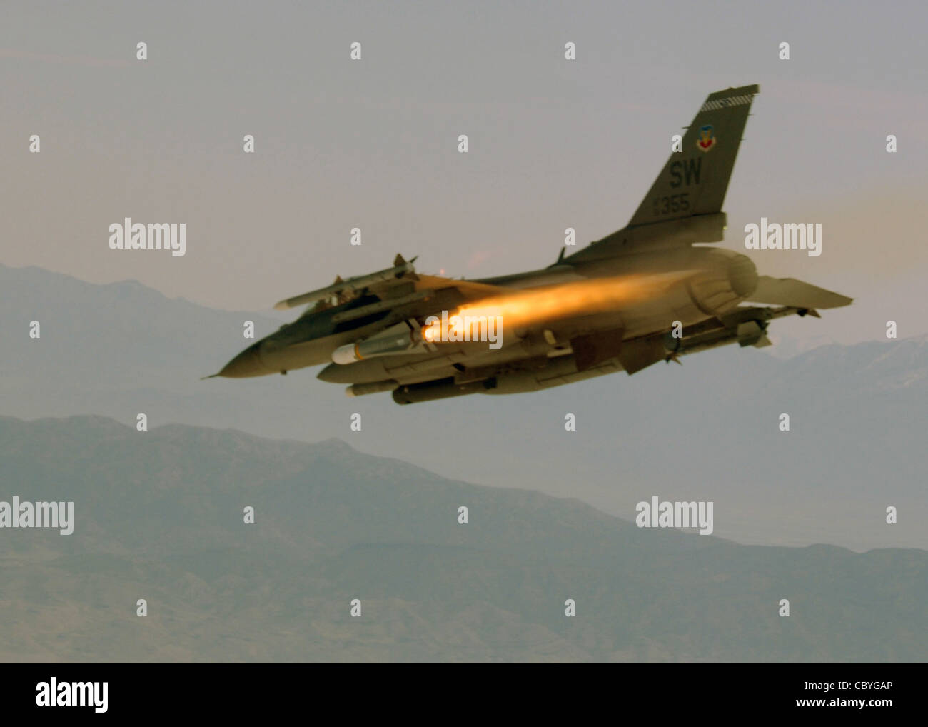 An F‐16 Fighting Falcon from the 55th Fighter Squadron, Shaw