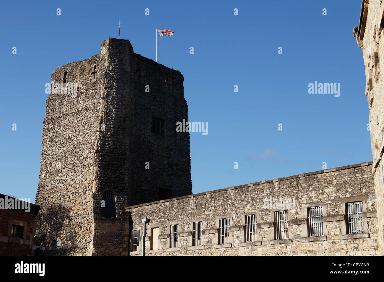 [Oxford Castle], 'St George's' Tower and old prison building, Oxford, Oxfordshire, England, UK Stock Photo