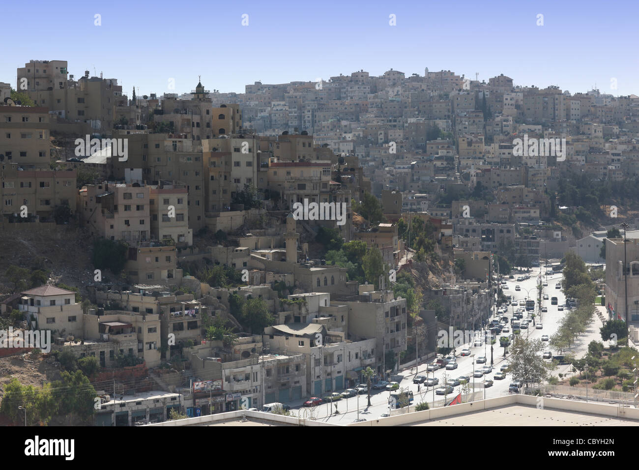skyline of Amman, capitol of Jordan Stock Photo
