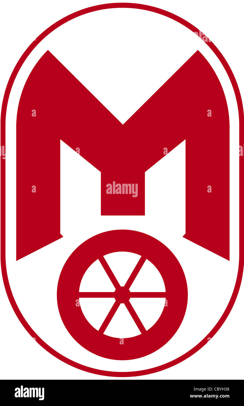 Logo of the Central European sleep and dining car company Mitropa of the GDR. Stock Photo