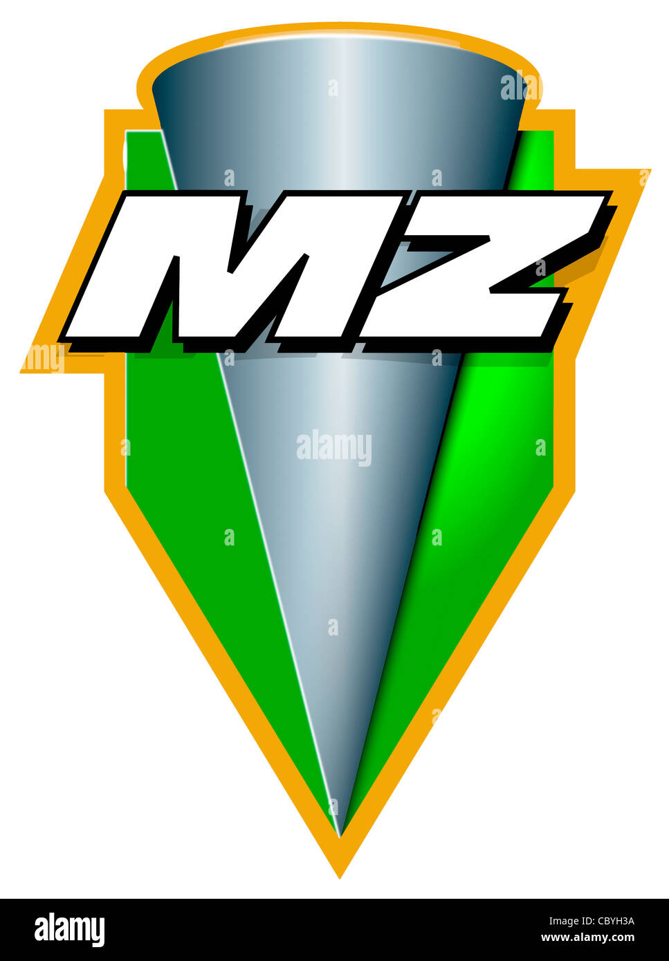 Logo of the VEB Motorcycle plant Zschopau MZ in Saxony. Stock Photo