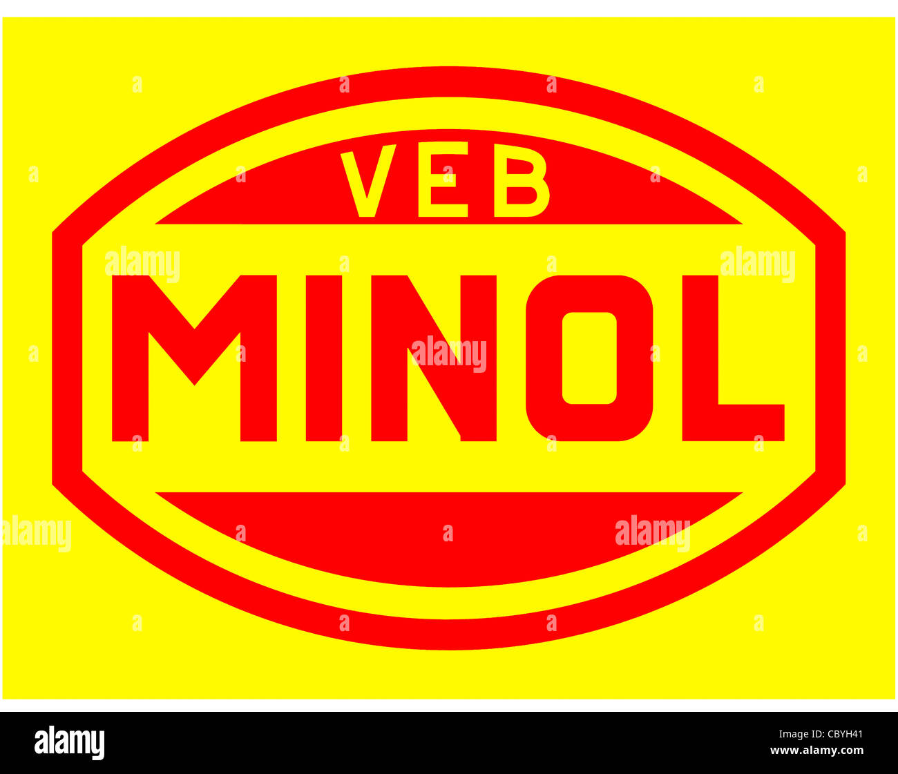 Logo of the filling station of the GDR Minol. Stock Photo