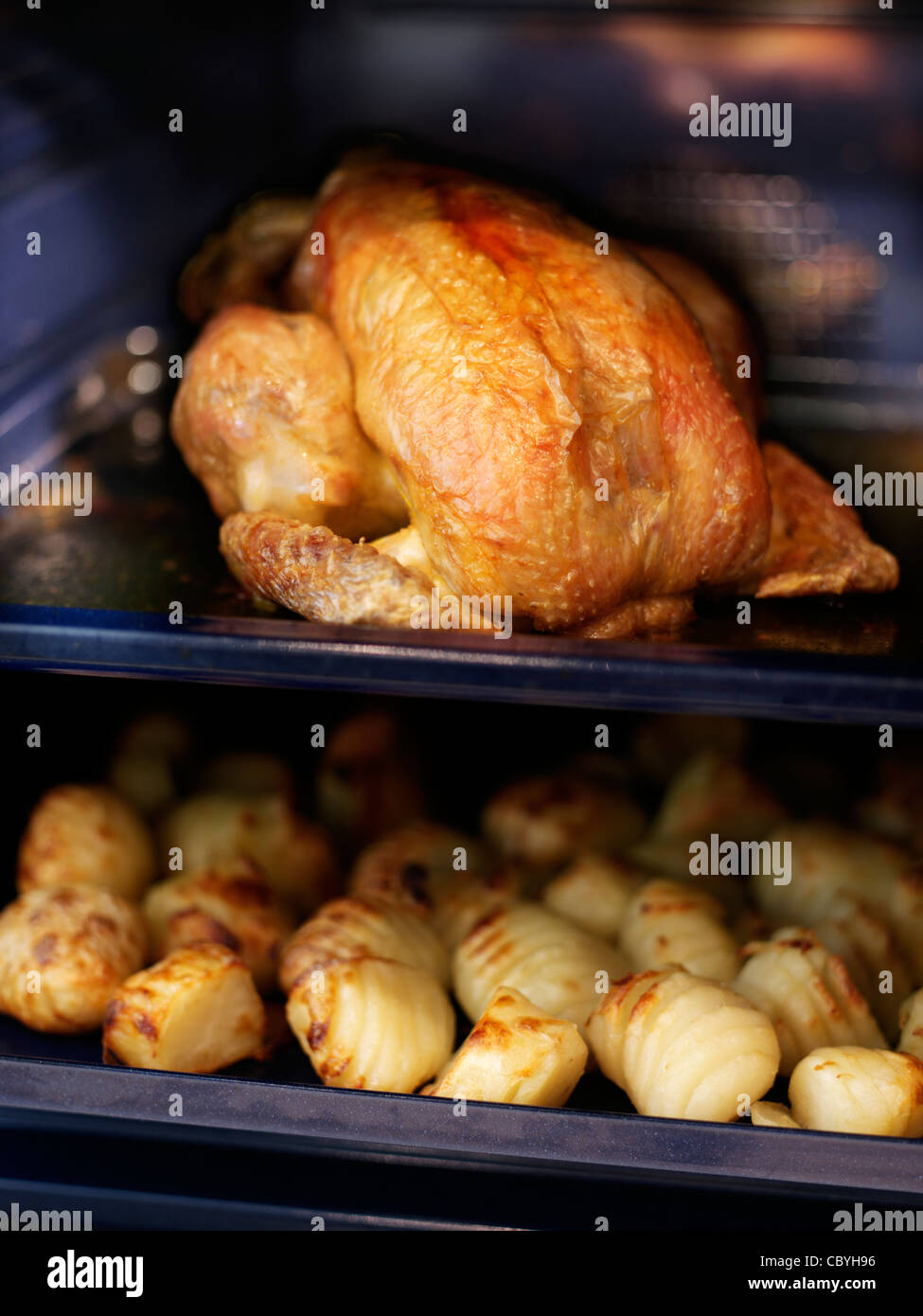 roasting chicken Stock Photo Alamy