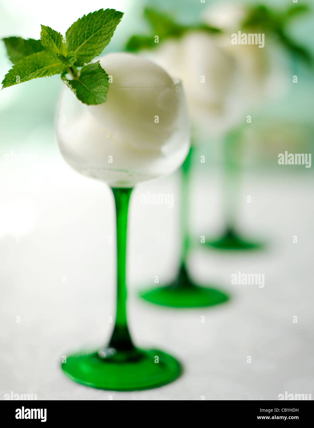lemon sorbet Stock Photo