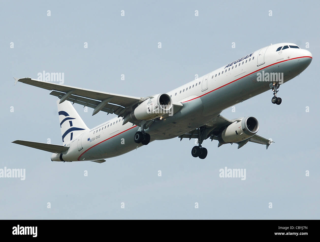 Aegean Airlines Airbus A321200 (SXDVO) lands at London Heathrow