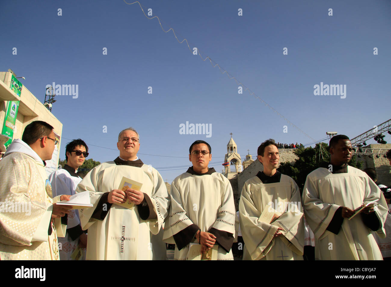 Bethlehem, the Latin Christmas Procession at Manger Square, the Church ...