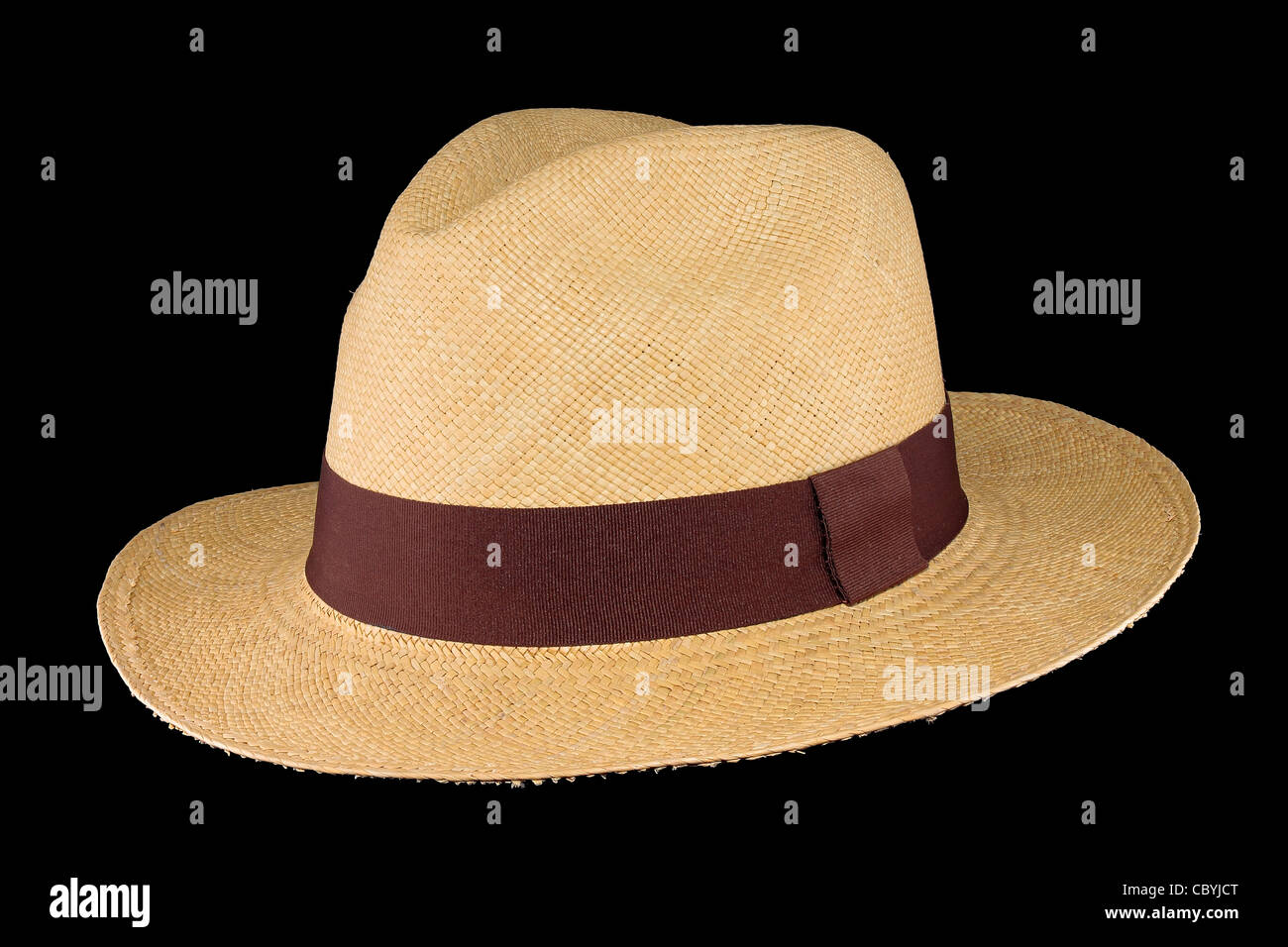 Cinnamon Coloured Panama Fedora Hat by Pachacuti Stock Photo