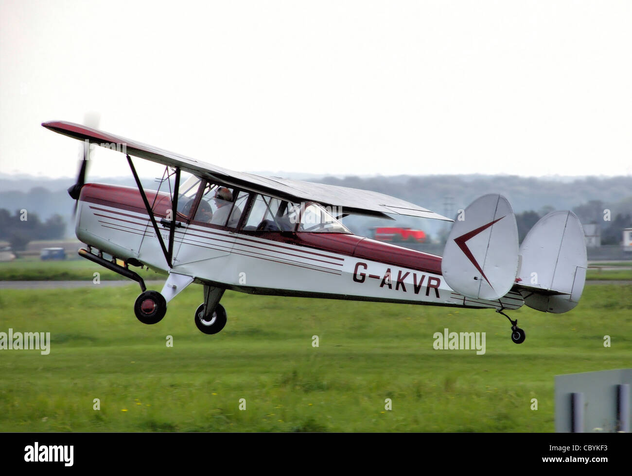 Chrislea CH.3 Super Ace Series 4 Skyjeep (G-AKVR) takes off from Kemble Airport, Gloucestershire, England. Stock Photo