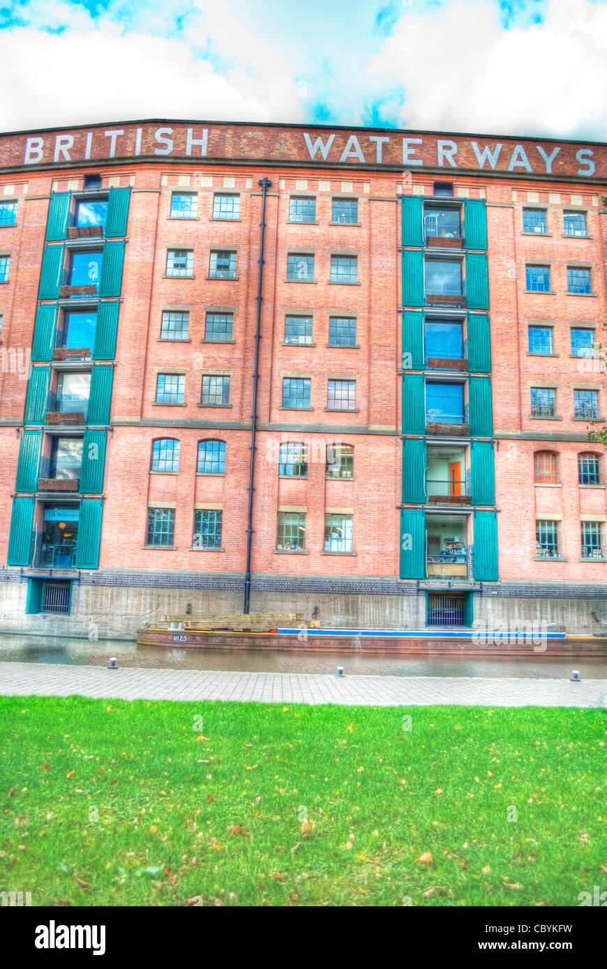 British Waterways, Nottingham. HDR photo of this old location that is so vibrant and detailed. Stock Photo