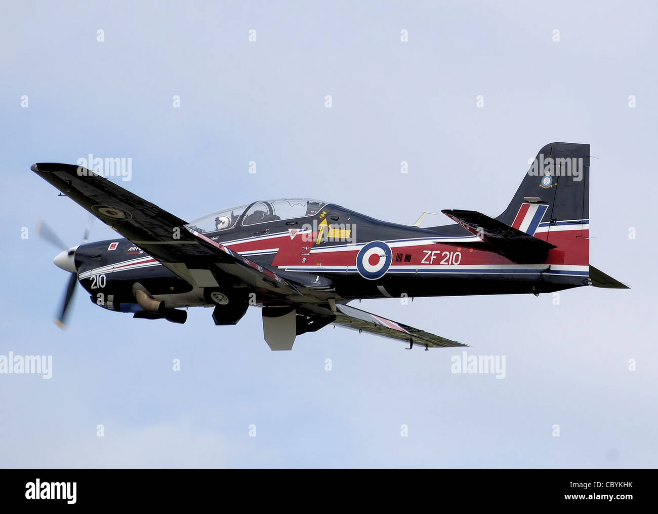 Royal Air Force Short Tucano T1 (ZF210) at the 2008 Air Day, Kemble Airport, Gloucestershire, England. Stock Photo