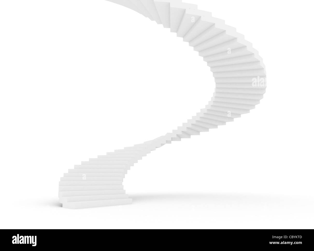 Spiral staircase 3d white background Stock Photo