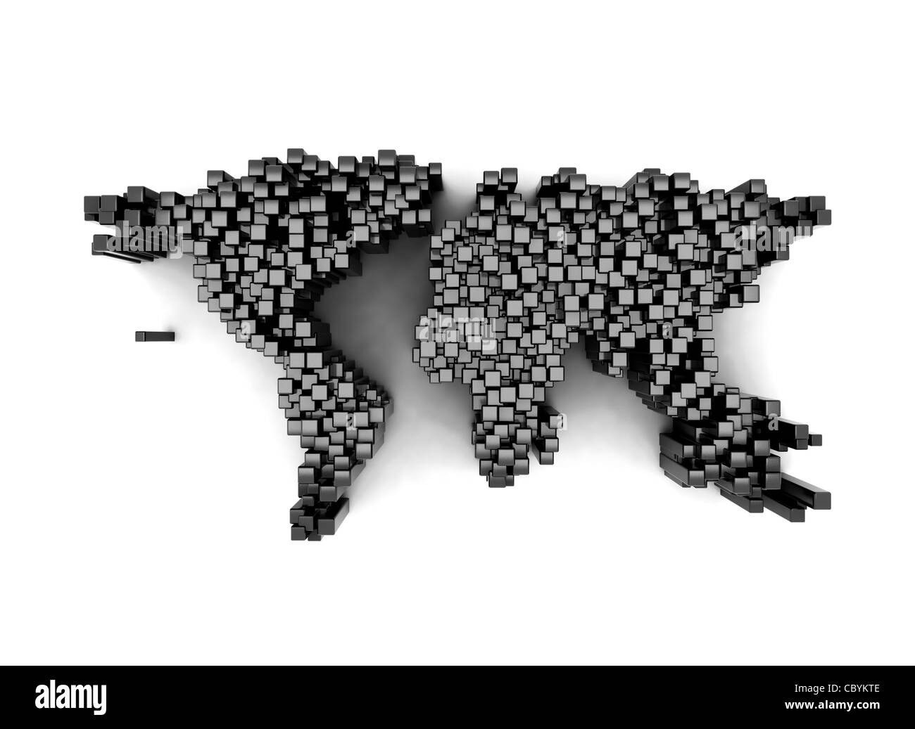 World map made of 3d cubes Stock Photo