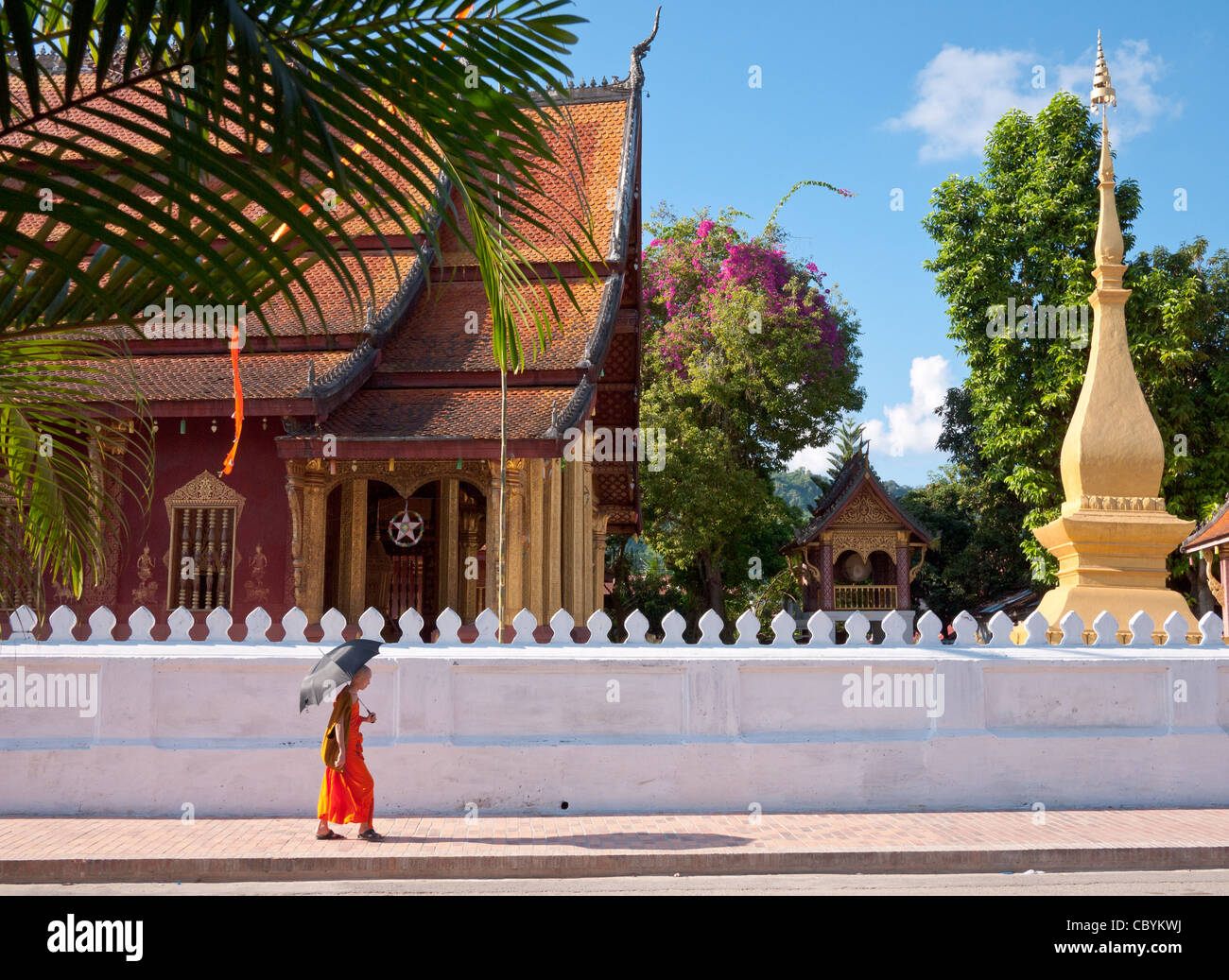 Buddhist monk walks in front hi-res stock photography and images - Alamy