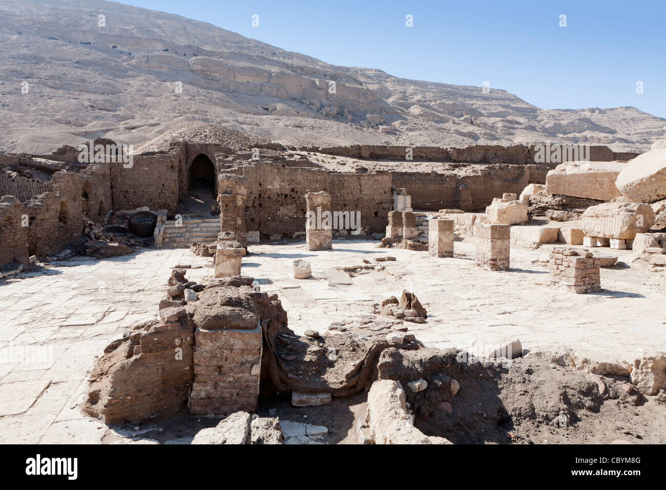 The site of the Ptolemaic Temples and tombs in Wanina, southwest of Akhmim in the Governorate of Sohag, Middle Egypt Stock Photo