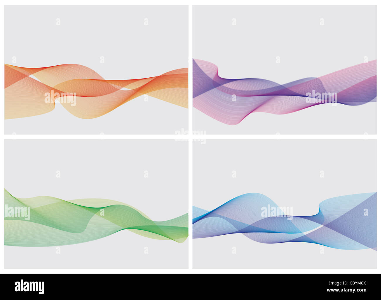 abstract backgrounds set. wavy delicate smoke like copy space layouts, abstract liquid like. color gradiation. concept of flowing, technology, beauty,. Stock Photo