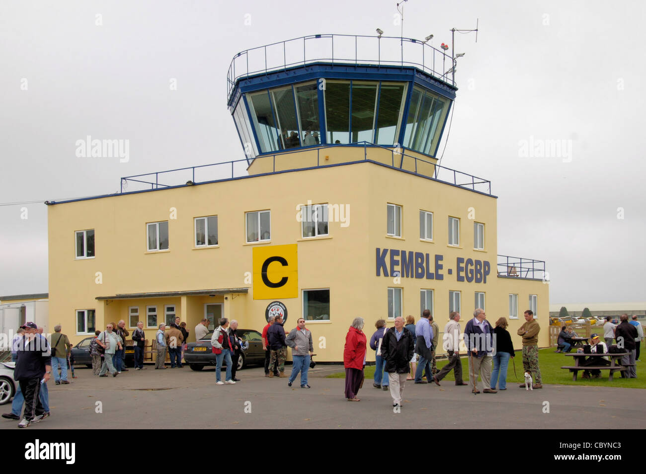 The control tower at Kemble Airport, Gloucestershire, England. Stock Photo