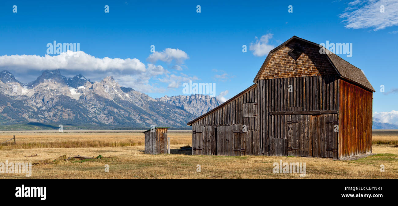 Barn along Mormon Row in Grand Teton National Park Stock Photo
