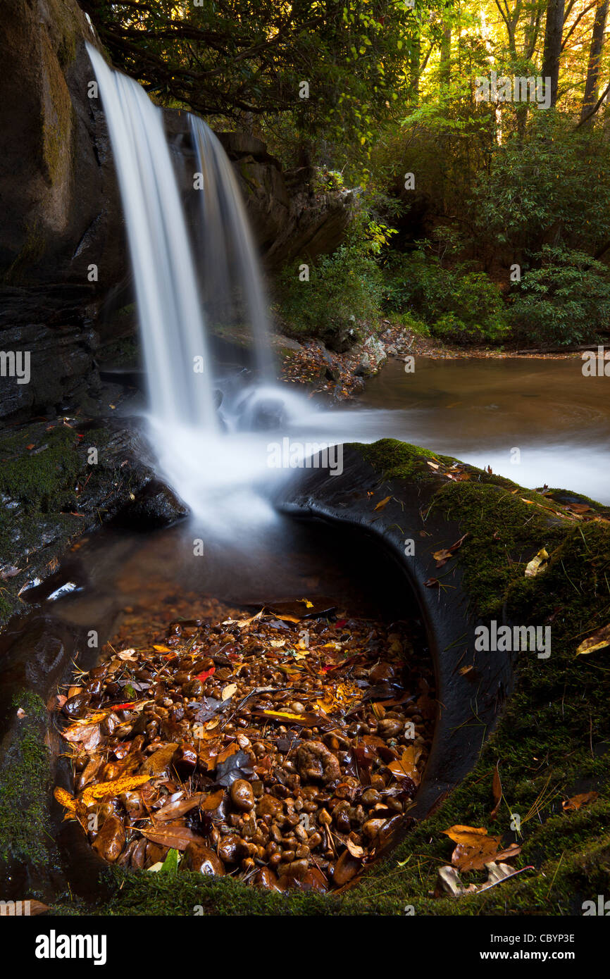 Raper Creek Falls in Autumn Stock Photo