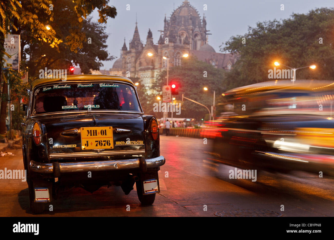 Taxis in Mumbai Bombay Stock Photo