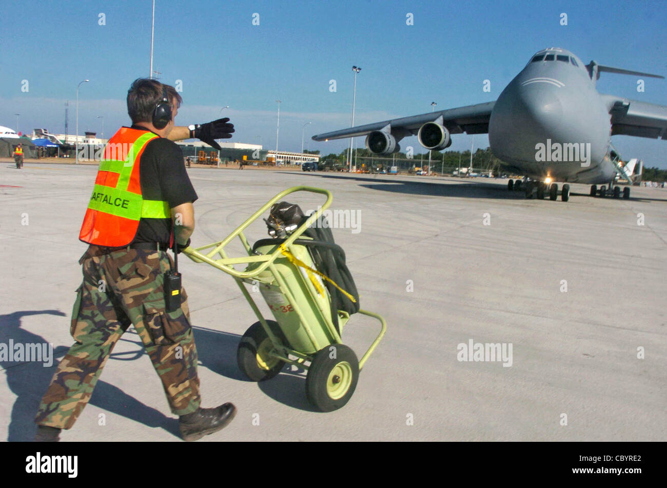 Landed at the international airport here supporting operation unified