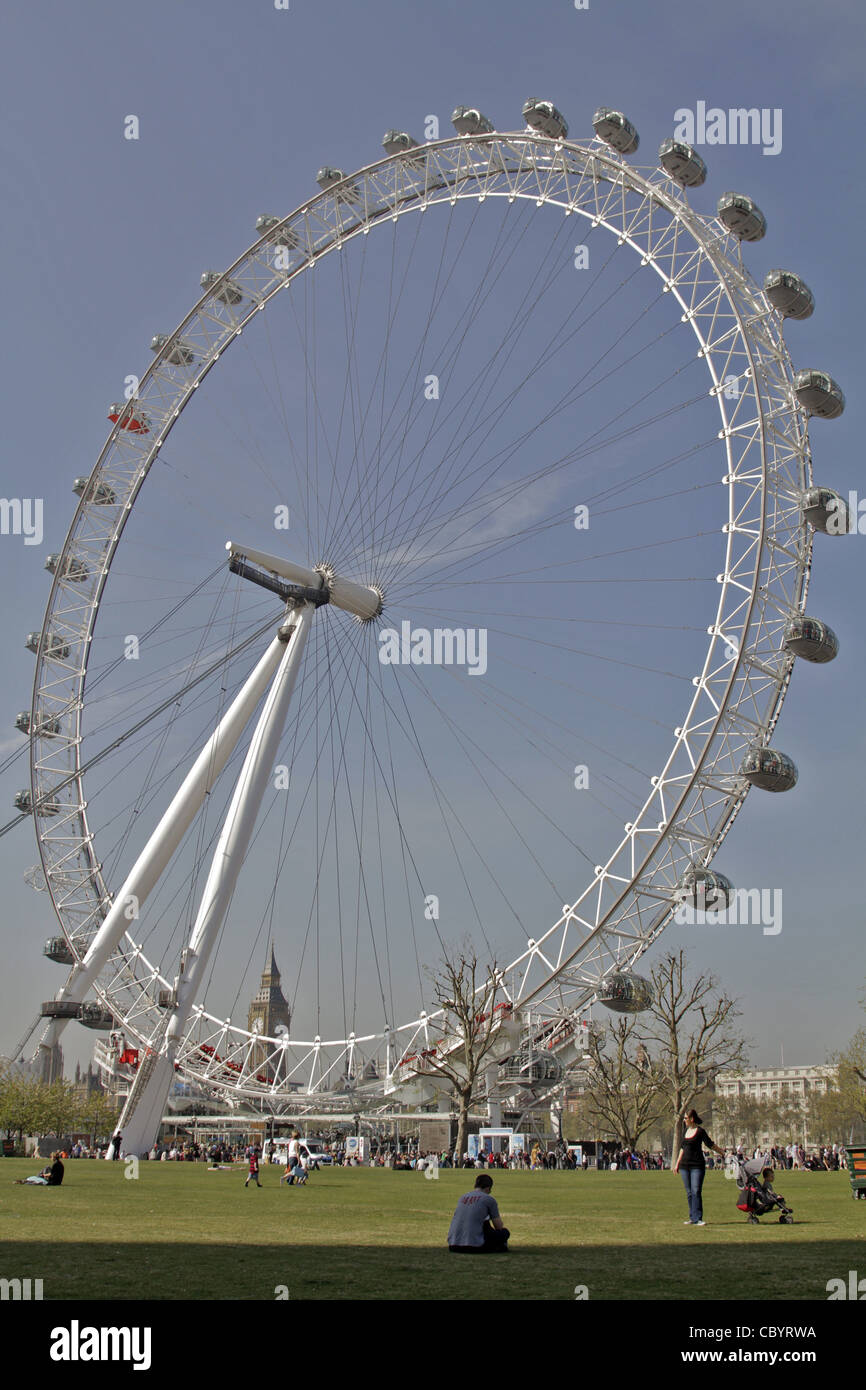 THE MILLENIUM WHEEL, ALSO CALLED THE LONDON EYE, SET UP FOR THE YEAR