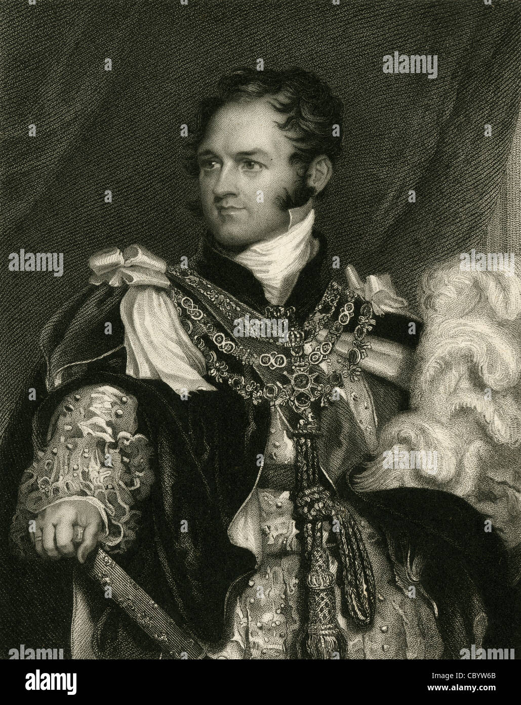 1831 engraving of Leopold I. Stock Photo