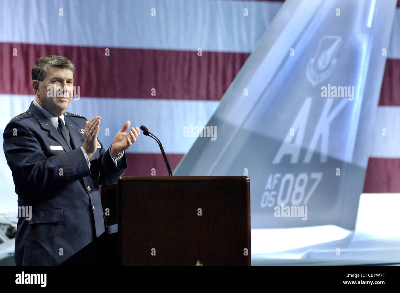 Gen. Paul V. Hester speaks during the acceptance ceremony for Pacific