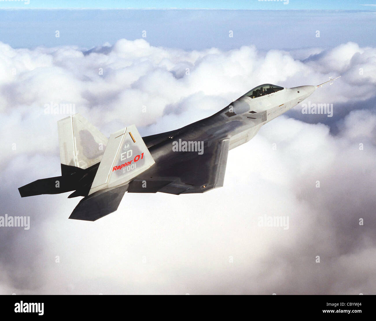 An F22 Raptor undergoes flight testing. The Air Force's new air