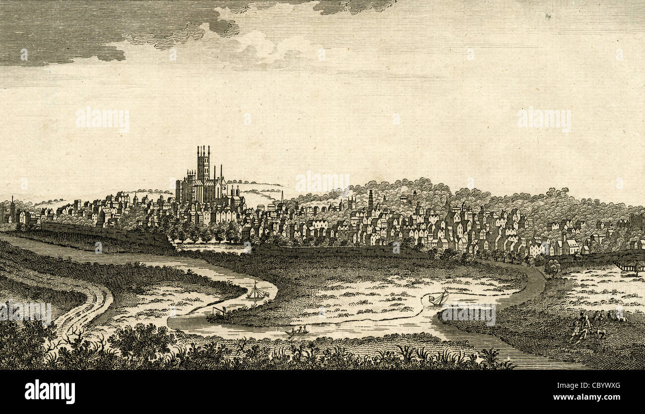 1798 engraving of Canterbury, England. Stock Photo