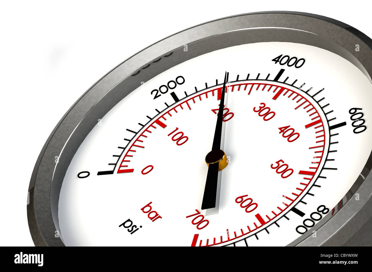 A Pressure Gauge Reading a Pressure of 3000 PSI Stock Photo Alamy