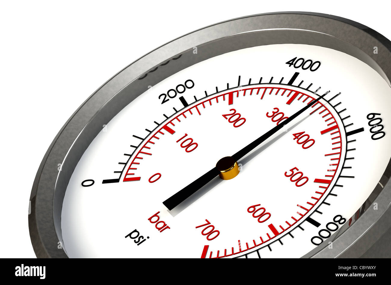 A Pressure Gauge Reading a Pressure of 5000 PSI Stock Photo Alamy