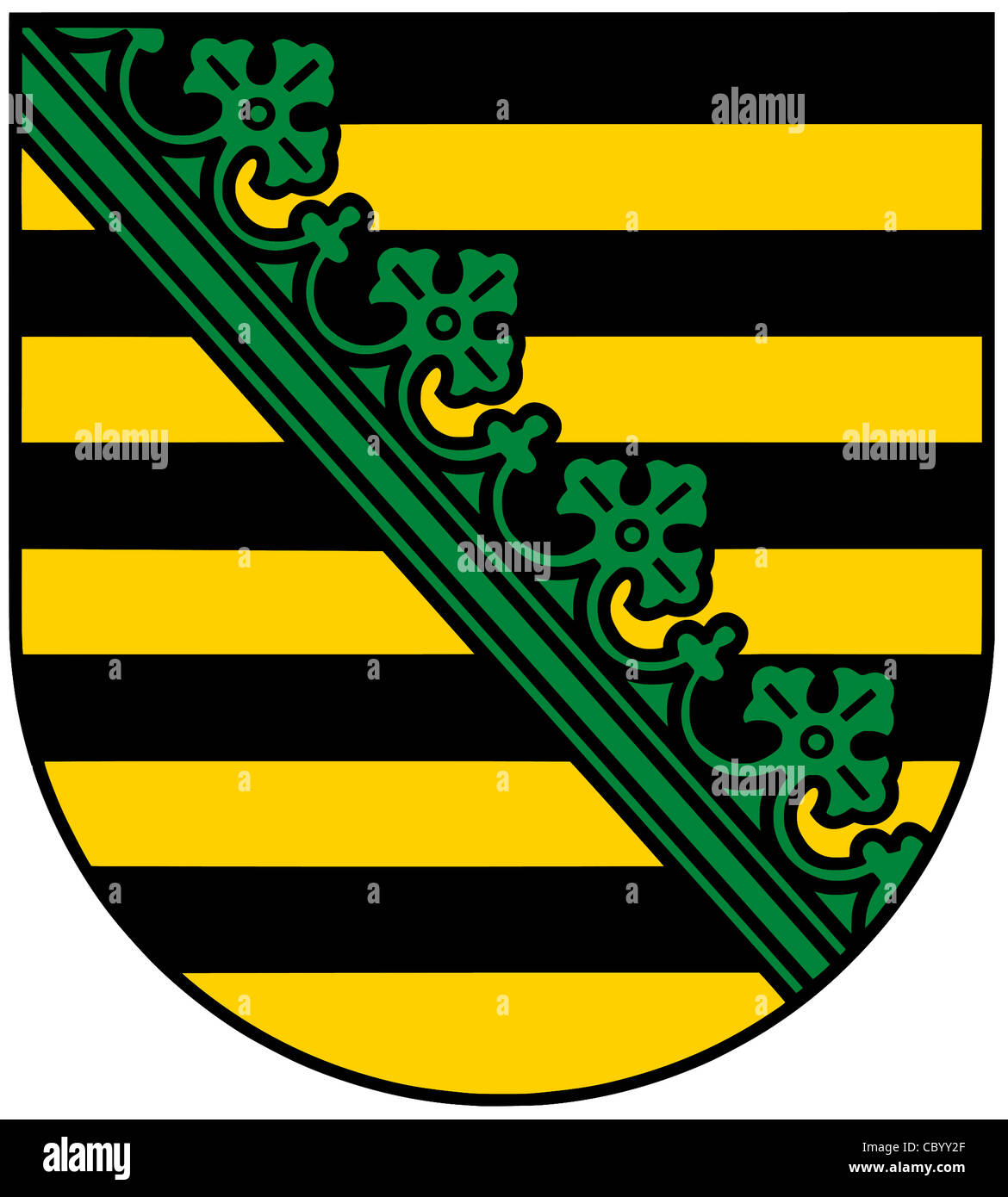 Coat of arms of the German federal state Saxony. Stock Photo