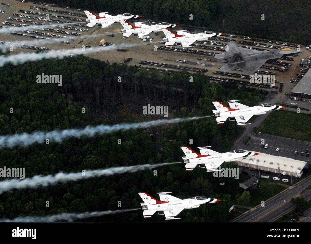 Maj. Max Moga an F-22 Raptor demonstration pilot leads six Thunderbird ...