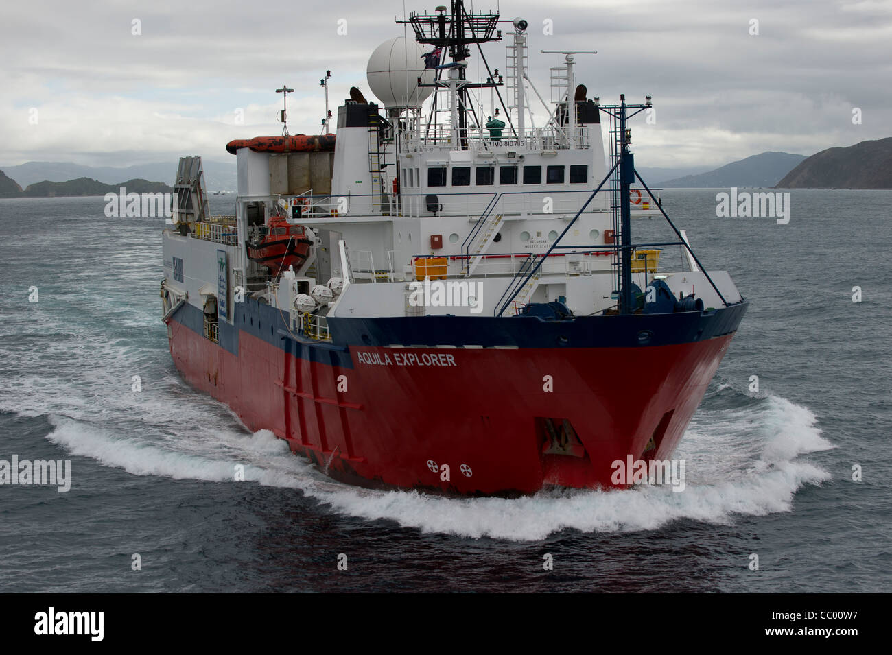 SeaBird Exploration seismic research vessel, Aquila Explorer leaving ...