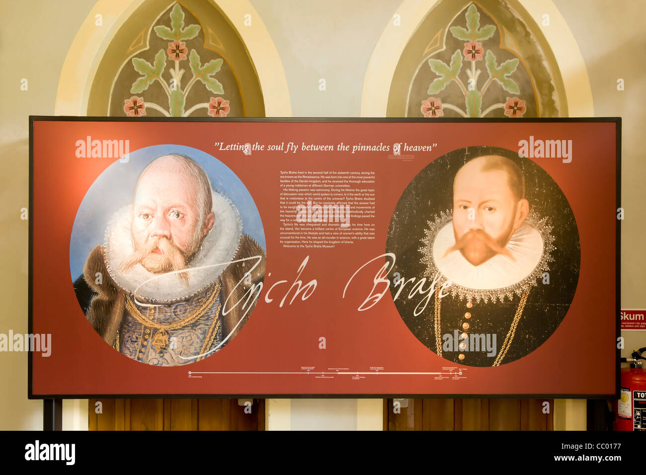 Inside The Tycho Brahe museum on the island of Hven in Oresund Stock Photo