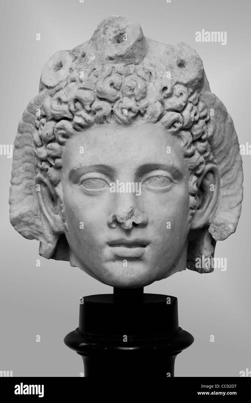 Marble portrait head of Alexander the Great Stock Photo