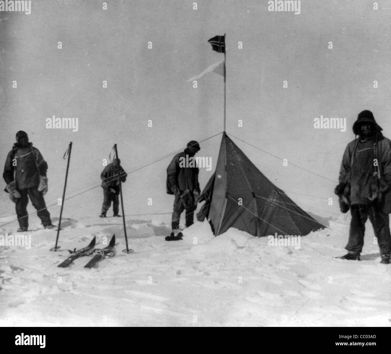 Terra Nova expedition at the South Pole Stock Photo