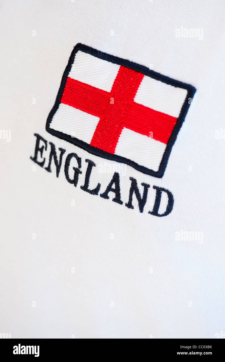 England flag logo on a shirt. Saint George cross Stock Photo