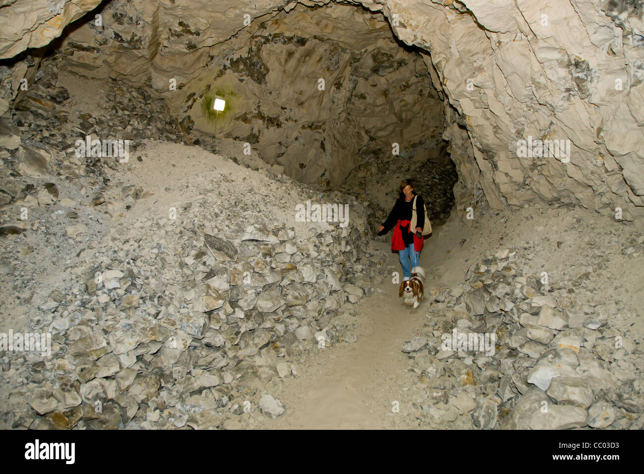 Inside Moensted limestone mines near Denmark Stock Photo Alamy