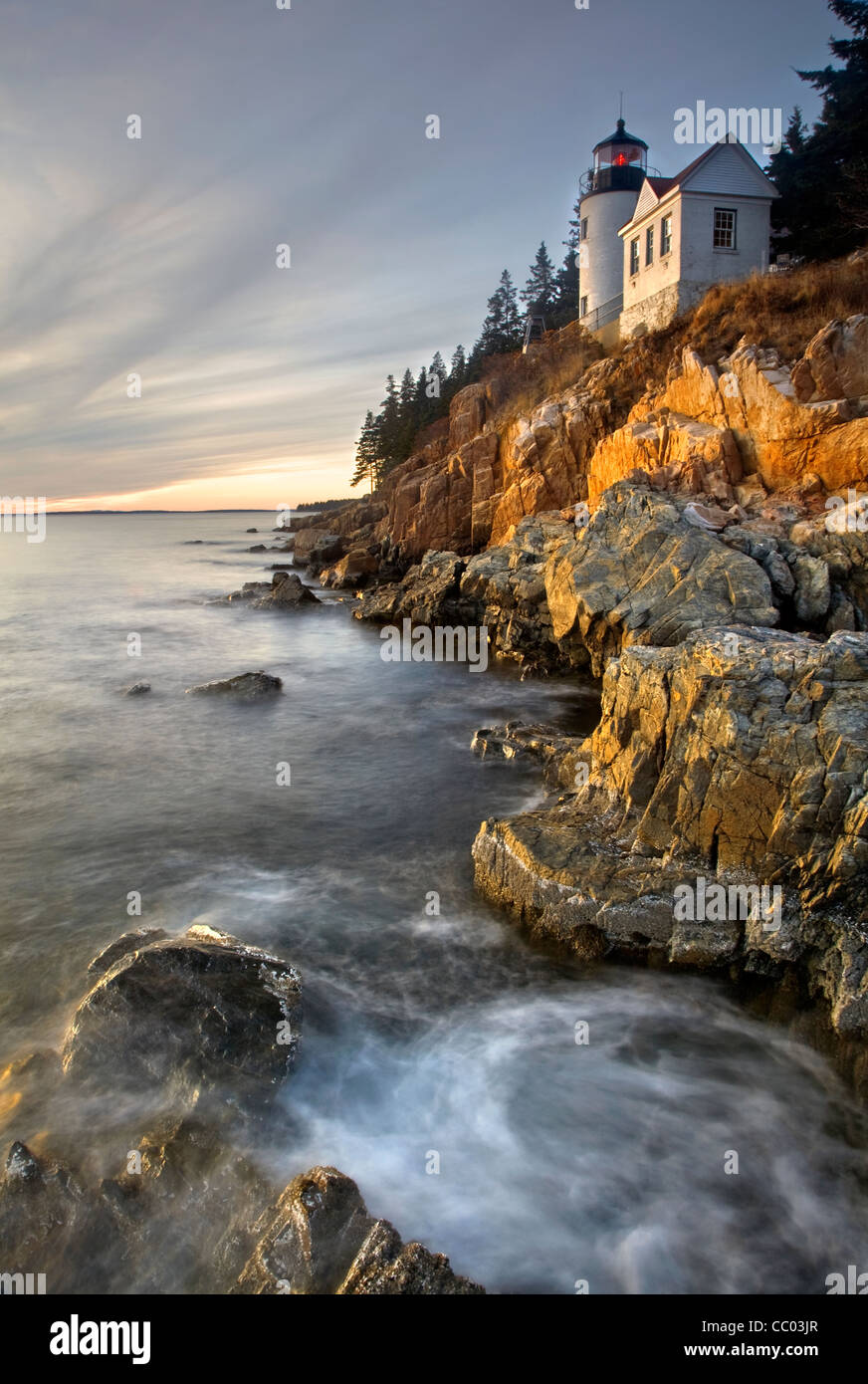 Bass Harbor Head Lighthouse at Acadia National Park, Maine, USA Stock Photo